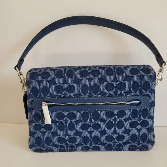 Coach Tabby Shoulder Bag in Signature Denim, Deep Blue Multi - Picture 3 of 16